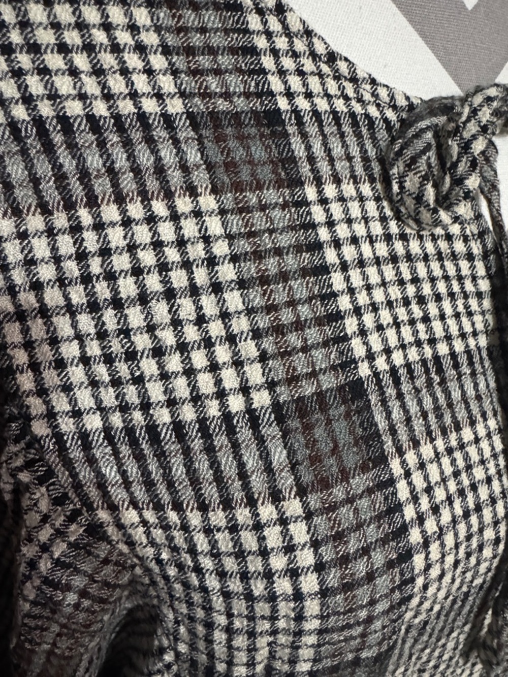 NWOT Cato Black and White Plaid Tie-Neck Women’s Dress With Pockets Size XL - Picture 6 of 14